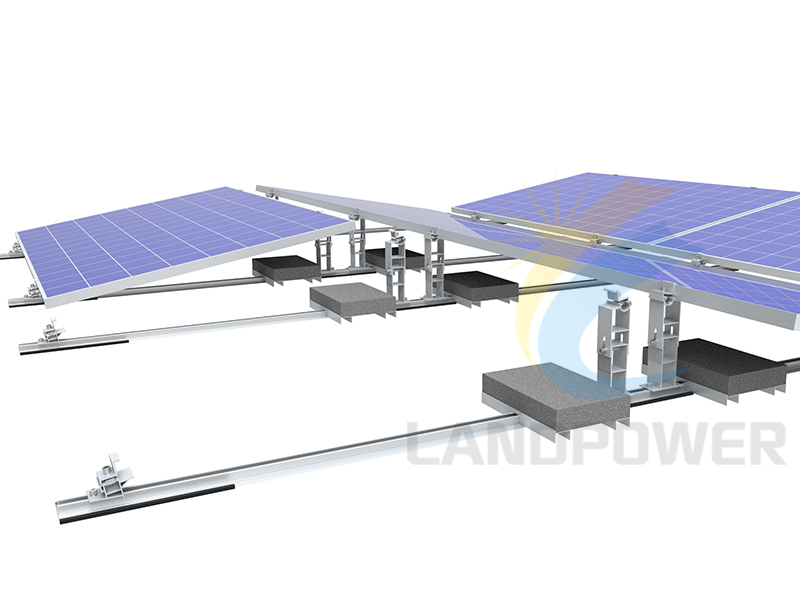 flat roof solar mounting for long side